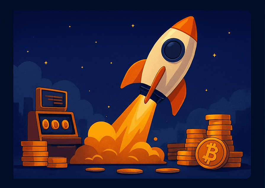 Mobile screen showing a 'Provably Fair' badge, Layer 2 symbol, and animated blockchain elements.