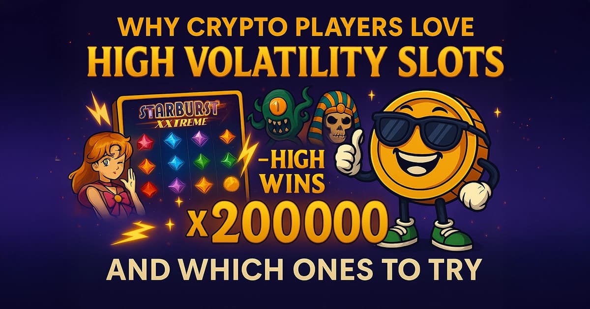 Crypto player celebrating a high volatility slot win