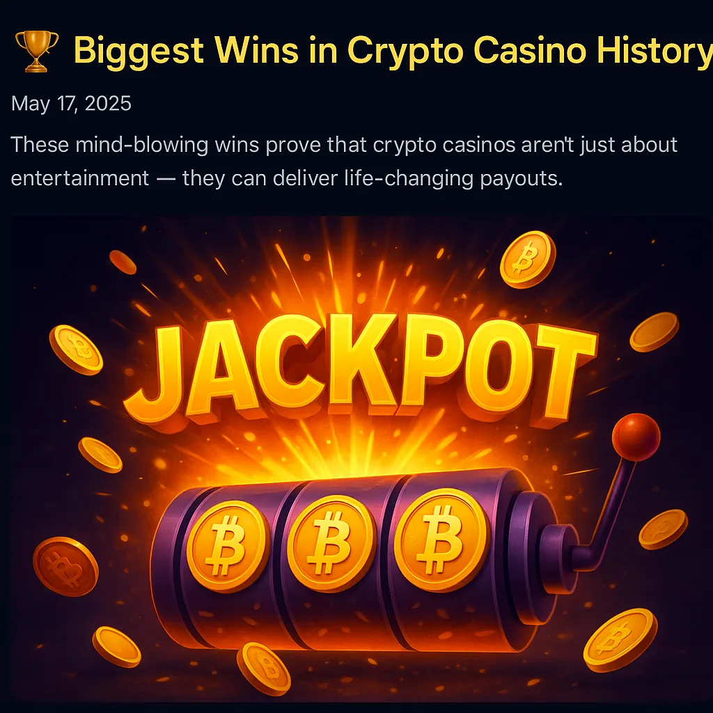 Biggest Wins in Crypto Casino History