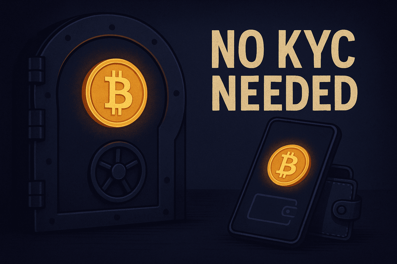 Mobile casino wallet with privacy lock and no KYC badge