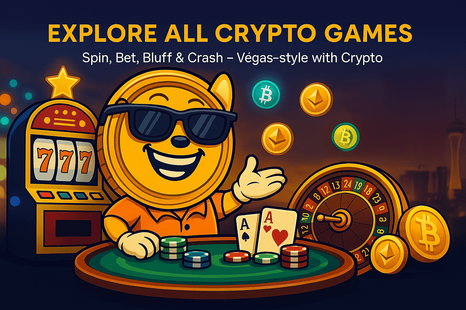 Explore all crypto games – slots, roulette, poker and more in Vegas style