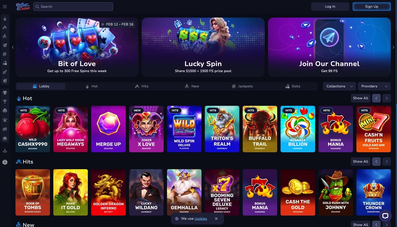 7Bit Casino homepage screenshot