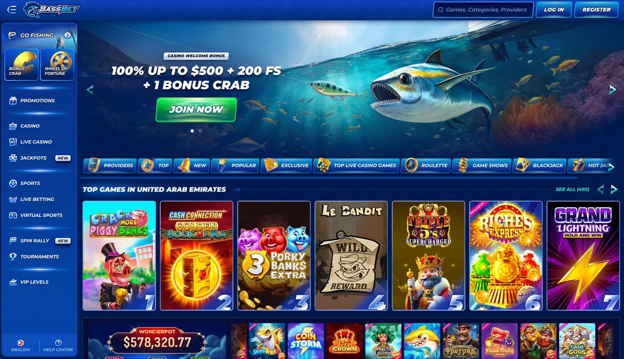 Bassbet homepage screenshot