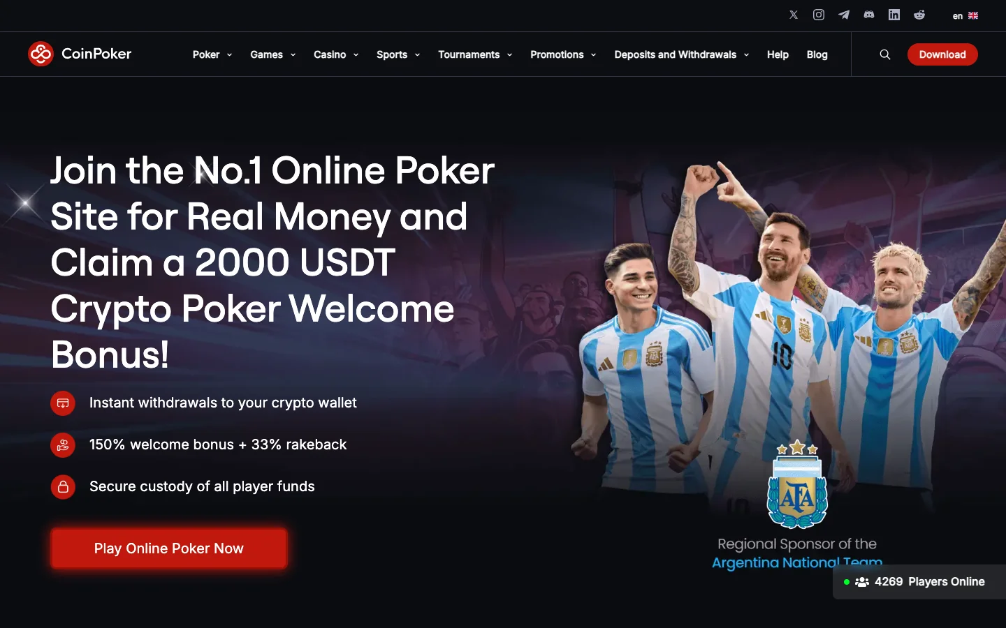 CoinPoker homepage screenshot