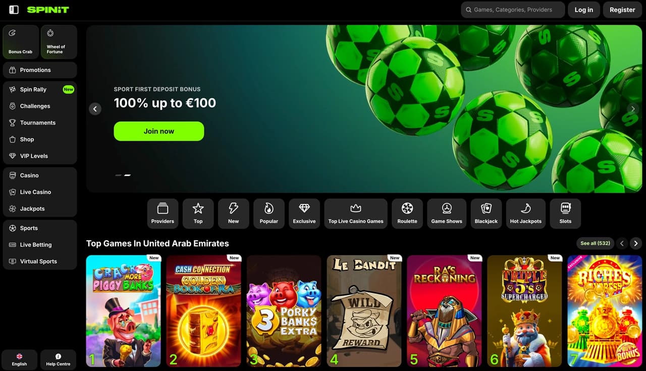 Spinit homepage screenshot