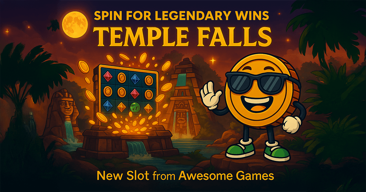 Temple Falls Slot – Ancient temple slot machine with waterfalls and treasures